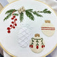 🧵 Julebroderisett for nybegynnere – snølandsby-motiv, vannløselig mønster, 25 cm ramme. Perfekt julegave! 🎄✨