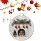 🧵 Julebroderisett for nybegynnere – snølandsby-motiv, vannløselig mønster, 25 cm ramme. Perfekt julegave! 🎄✨