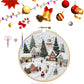 🧵 Julebroderisett for nybegynnere – snølandsby-motiv, vannløselig mønster, 25 cm ramme. Perfekt julegave! 🎄✨