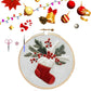 🧵 Julebroderisett for nybegynnere – snølandsby-motiv, vannløselig mønster, 25 cm ramme. Perfekt julegave! 🎄✨