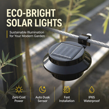 ☀️Vanntette solcelledrevne LED-takrenne-vegglamper for utendørs bruk