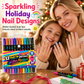 ✨ 24-farget glittertusjsett – doble tupper, metallisk skimmer, passer til negler og kort. Skaper gnistrende kunst! 🎨💅
