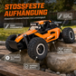 🏎️ Rask 4WD offroad RC-bil – store dekk, støtdemping, LED-lys. Perfekt for tøft terreng og nattkjøring! ✨🌙