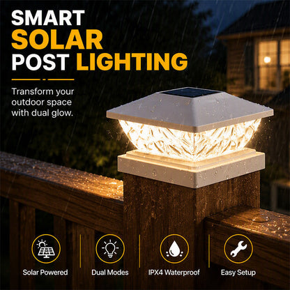 ☀️ Solarlys til stolpe – varm/kald hvit, skumring-til-daggry, IPX4. Perfekt til hage, gjerde og dekk! ✨🌿