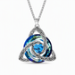💎 Keltisk knute halskjede – hjerteformet zirkon, 12 farger, justerbar kjetting. Elegant gave til henne! ✨💖