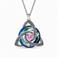 💎 Keltisk knute halskjede – hjerteformet zirkon, 12 farger, justerbar kjetting. Elegant gave til henne! ✨💖