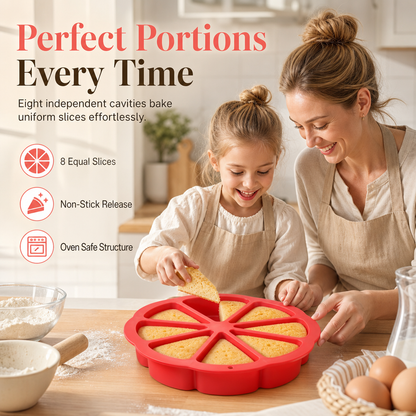 🥧 Silikon sconeform med 8 rom – non-stick, varmebestandig, perfekte trekantede bakverk. Enkel å rengjøre! ✨🧁