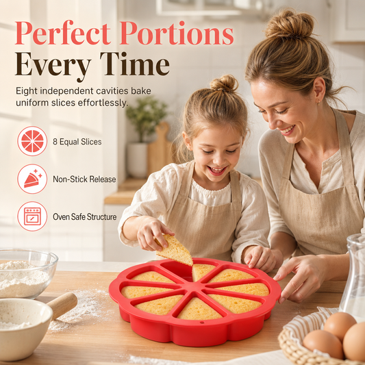 🥧 Silikon sconeform med 8 rom – non-stick, varmebestandig, perfekte trekantede bakverk. Enkel å rengjøre! ✨🧁