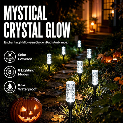 ✨ Krystall solcellelys for hagen – IP54 vanntett, skumringsensor, magisk glød. Pynt hagen uten strømkostnader! 🌿🌟