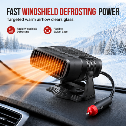 🚗 Bilvarmevifte 12V-24V – rask duggfjerning, justerbar vinkel, varm luft. Klar sikt på kalde morgener! ✨❄️