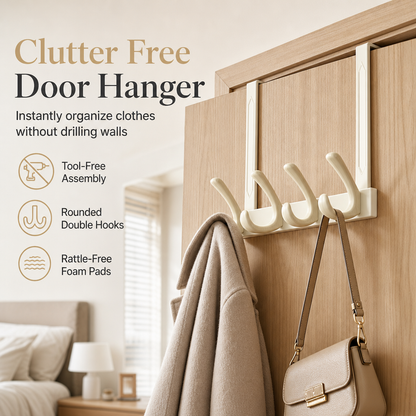 🚪 Hengende dørkrok i karbonstål – bærer opptil 20 kg, runde kroker, minimalistisk design. Spar plass! ✨🧥