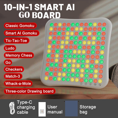 🧠 Smart AI Go-brett – LED-skjerm, flere vanskelighetsgrader, bærbar. Tren strategi og ferdigheter hjemme! ✨🎲