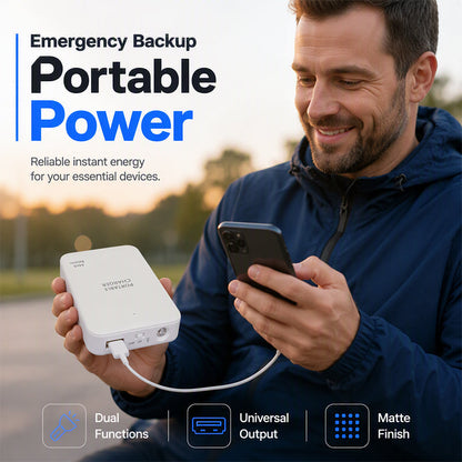 🔋 Bærbar nødstrømbank med AA-batterier – kun 40g, utskiftbare batterier. Perfekt for tur og beredskap! ✨🎒