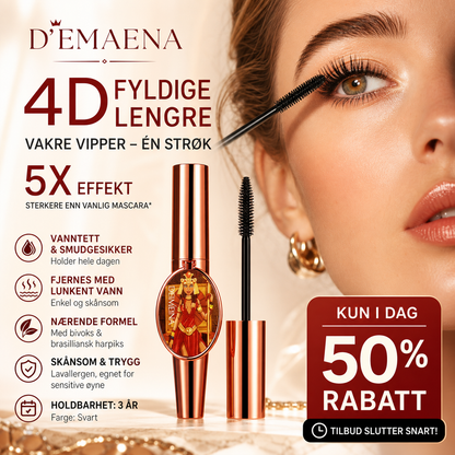 🎁 Spesielt overraskelsestilbud: 50 % RABATT! ✨️ Anbefalt av skjønnhetsbloggere! 👱‍♀️ Få større øyne og gjenvinn din skjønnhet! 4D-mascara som gir lengre og fyldigere øyevipper
