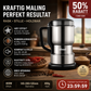 🛡️ Kompakt hjemmekvern – kraftig kobbermotor, 316 stål, lavt støynivå. Ideell til baking, matlaging og DIY – presis og effektiv hver gang! 🌿🔧