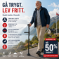 🦯 Multifunksjonell foldbar stokk for eldre – aluminium, LED-lys, alarmknapp, 4-punkts støtte. Justerbar høyde (33.9–38 tommer) – trygghet til fjells og på tur! 🔦🚨