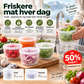 🧅 Oppbevaringsboks med drenering – 500ml, spiralforseglet, PP-materiale. Hold hakket løk, ingefær og hvitløk ferskt! ✨🥗