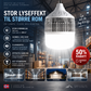 💡 Kjempe LED-pære 160mm – dobbel kjerne, 300m² dekning, E27, høy fargegjengivelse. Perfekt til store rom! ✨🔌