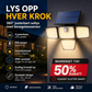 🌞 Ultralyst solcellelampe – fire justerbare LED-paneler dekker hele hagen. Bevegelsessensor, vanntett og lader på sol – trygghet døgnet rundt! 🛡️✨