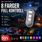 🚁 Strobelykt med 8 farger – trådløs, kompakt og kraftig. USB-lading, vanntett plugg, fjernstyring – ideell til RC-biler, båter, sykler og friluftsliv! ✨🔋