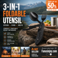 🍴 4‑i‑1 sammenleggbart tur-bestikk – kniv, gaffel, skje og flaskeåpner i ett. Rustfritt stål – perfekt for camping! 🏕️✨
