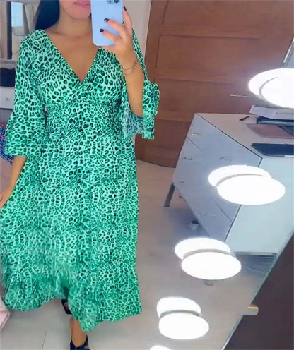 Kjole med leopardmønster