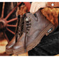 Herre Vintage PU-lær Snørestøvler